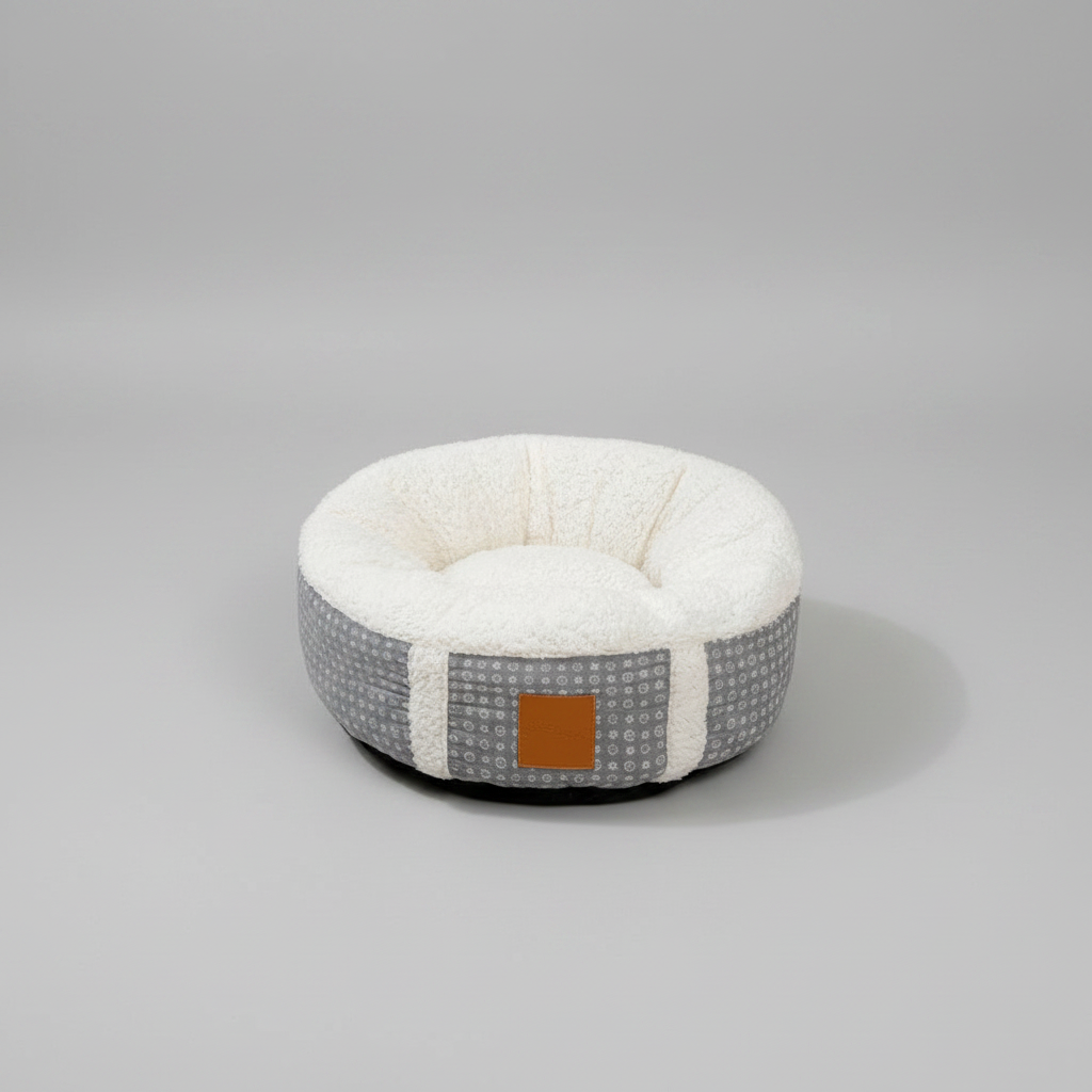 Premium pet's super-soft calming bed. Plush winter nest offers cozy comfort for dogs, cats & small pets.