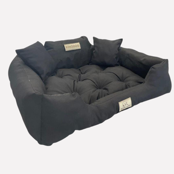 Comfortable cat bed with raised edges, cozy resting spot for feline friends, home decor pet.