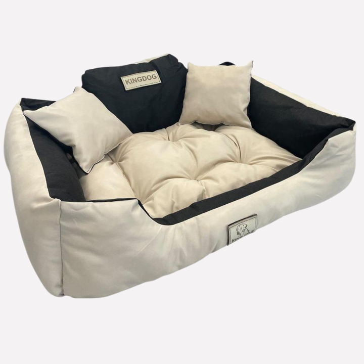 Close-up of supportive pet bed texture, plush material, ideal for a comfortable pet rest.