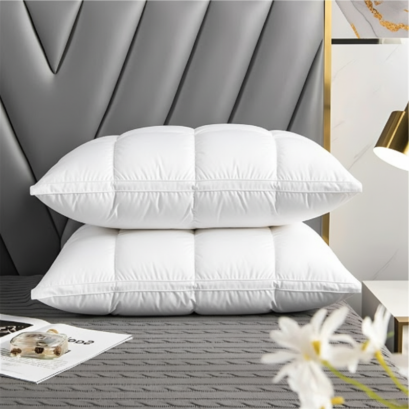 Unisex SWANDOWN pillow offering balanced support for deep, restful sleep. Premium bedroom bedding comfort.