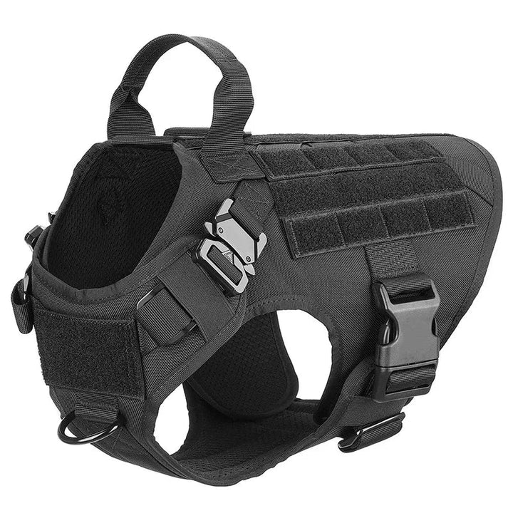 Tactical dog harness and collar set, designed for pet comfort and owner control