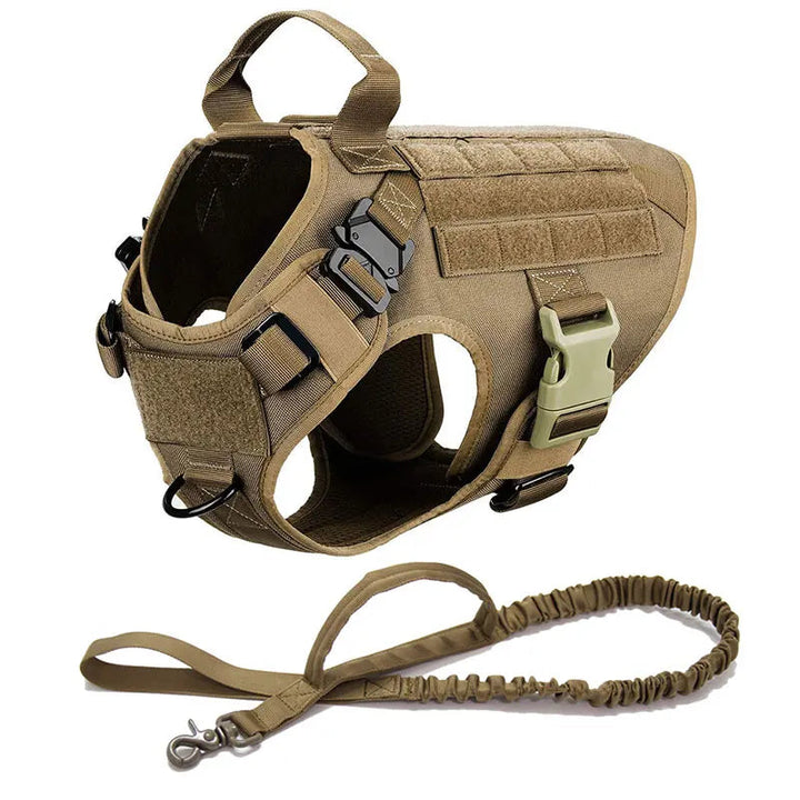 Dog obedience training set: Tactical harness, durable leash, and matching adjustable collar