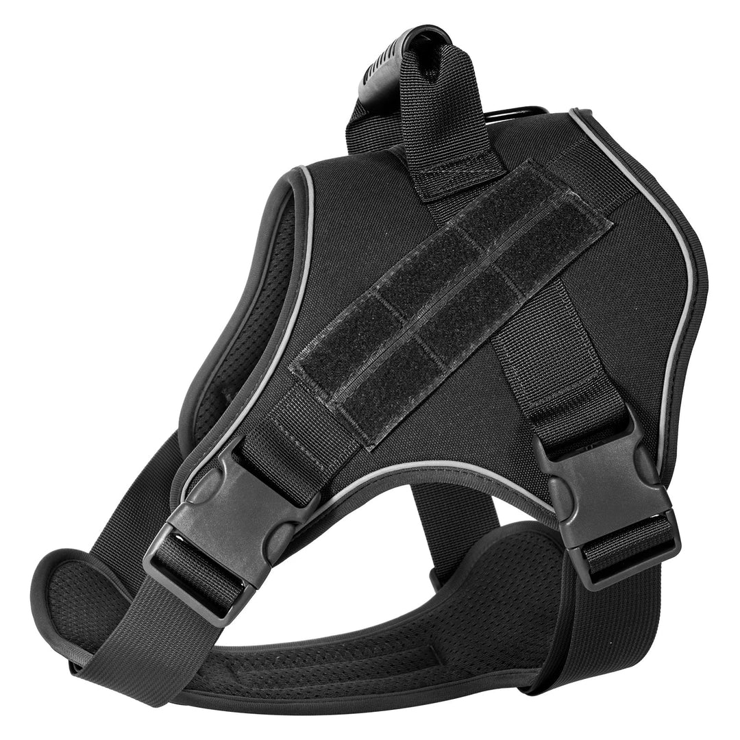 Tactical dog harness with adjustable padded straps, reflective for all dogs