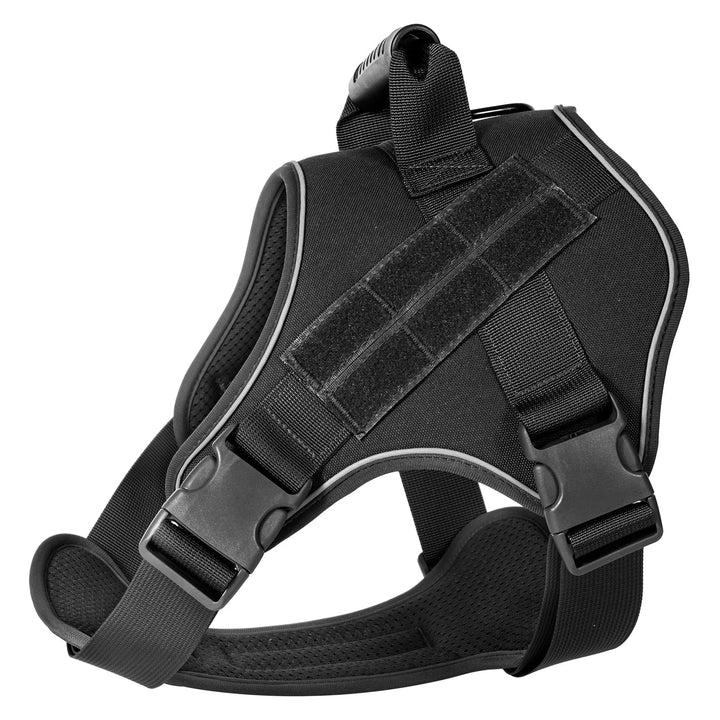 Tactical dog harness with adjustable padded straps, reflective for all dogs