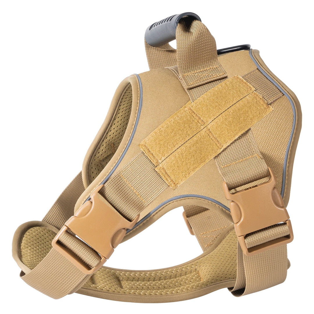Heavy-duty tactical dog vest with comfortable padded straps for training