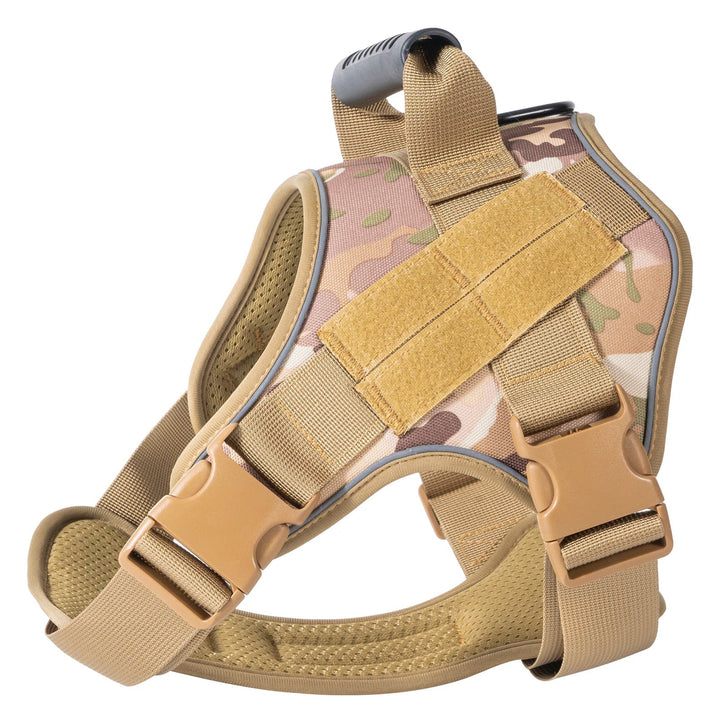 Dog training harness, tactical style, with padded chest and adjustable fit