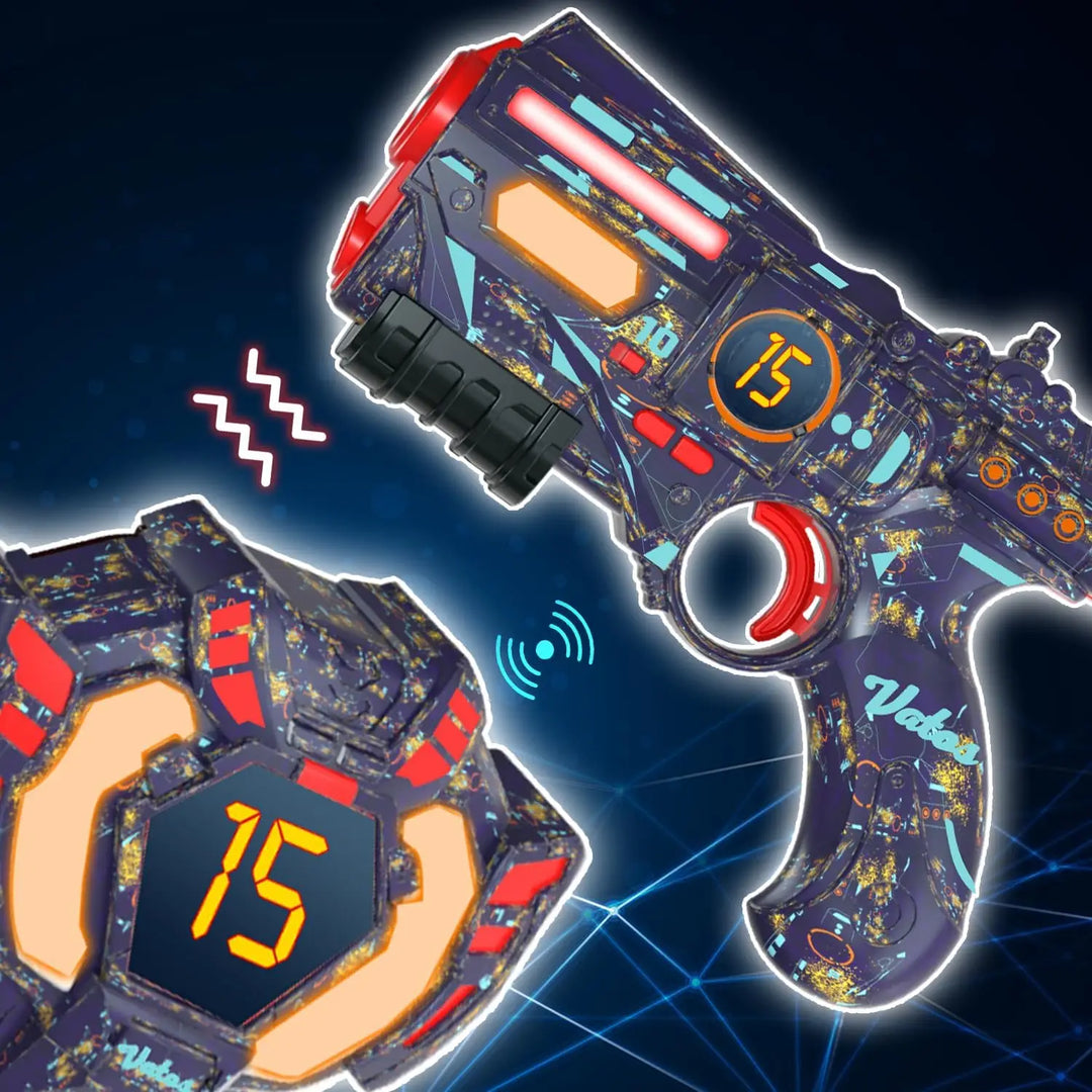 Rechargeable laser tag set by Tagonix, perfect for endless outdoor team play. A durable electronic toy for kids.