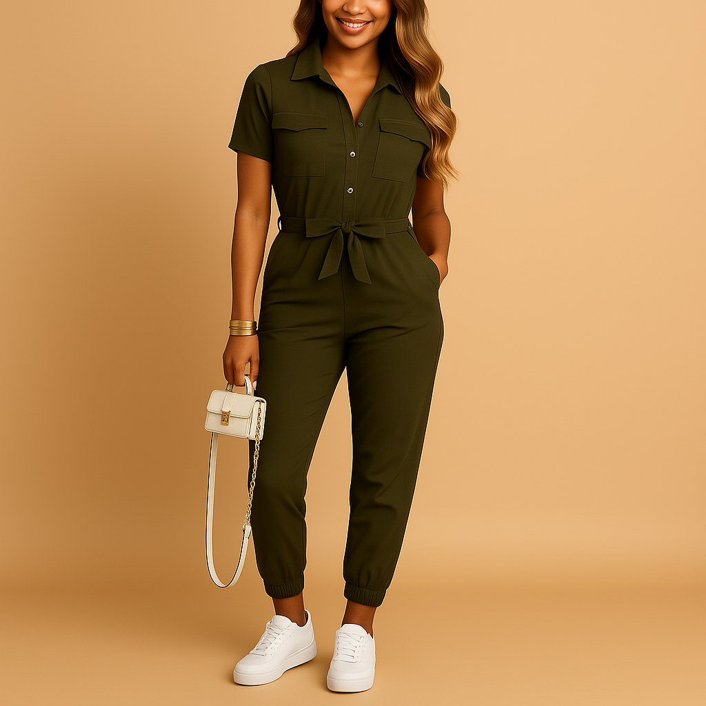 Women's tailored jumpsuit, elegant one-piece for versatile fashion. Perfect for office wear or casual chic looks.