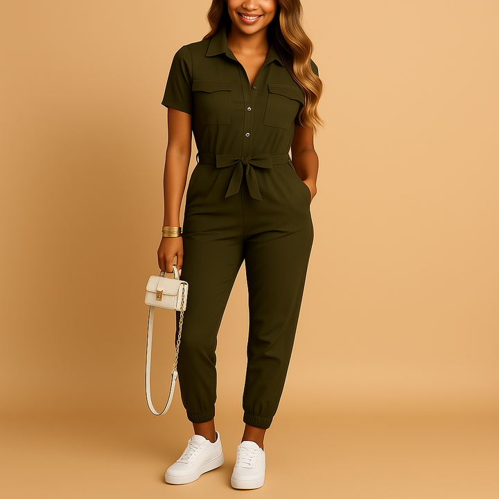 Women's tailored jumpsuit, elegant one-piece for versatile fashion. Perfect for office wear or casual chic looks.