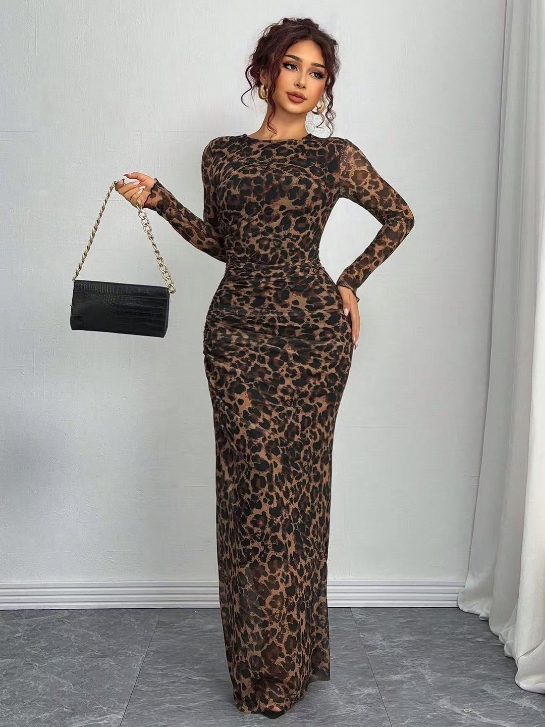 Classy women's long sleeve bodycon maxi dress, perfect for parties, evening wear & date nights.