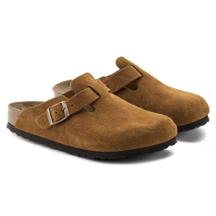 Durable taupe women's clogs, ensuring comfort and support with their cushioned anatomical footbed.