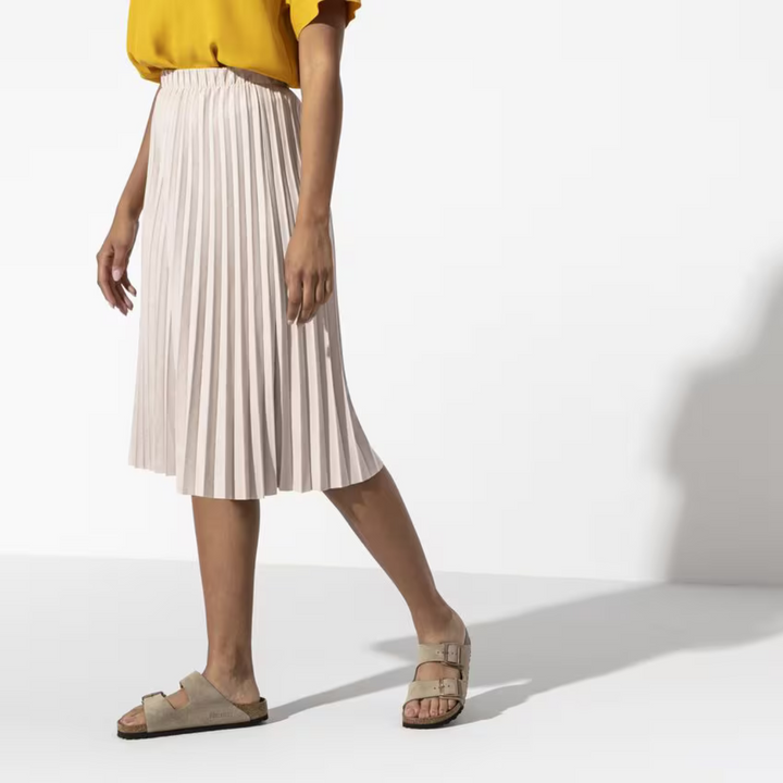 Ergonomic taupe casual sandals for women, providing superior arch support and comfort for summer outdoor activities.