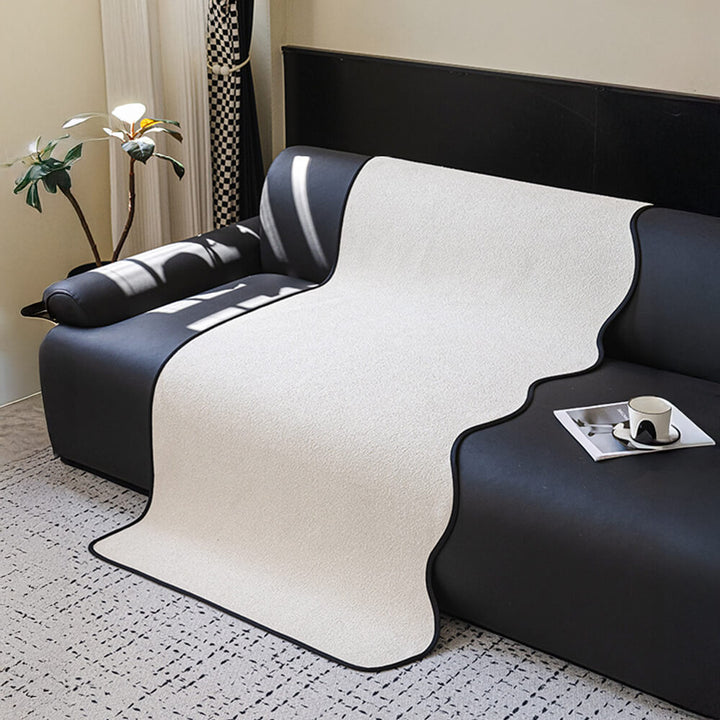 Machine washable teddy fleece sofa protector, easy care pet friendly home decor item