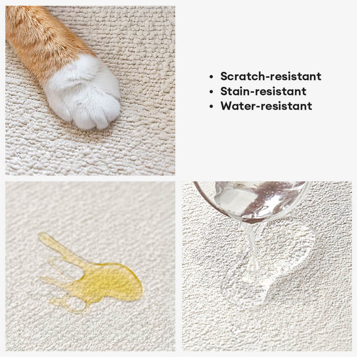 Close-up of fluffy teddy fleece texture on a non-slip, water-repellent sofa protector