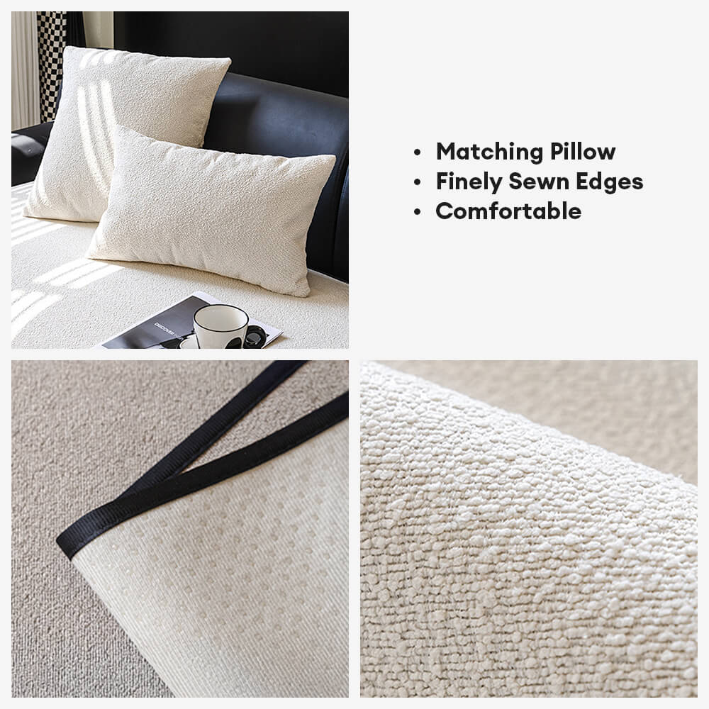 Non-slip backing of a teddy fleece couch cover, ensuring it stays in place for pets