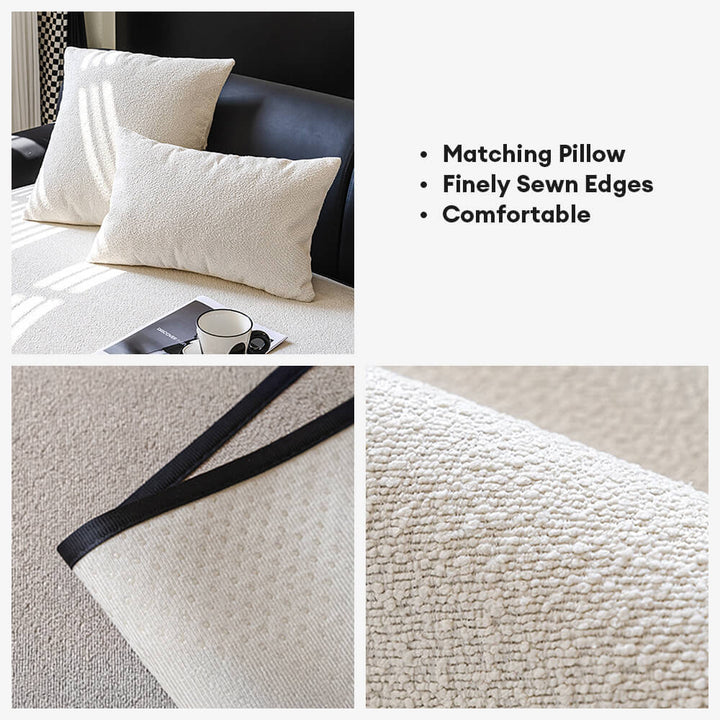 Non-slip backing of a teddy fleece couch cover, ensuring it stays in place for pets