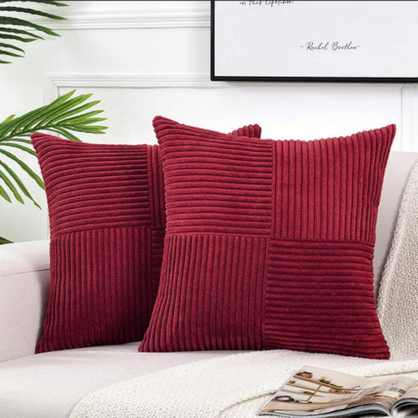 Textured corduroy decorative cushion cover in a rich, warm tone, perfect for living room decor