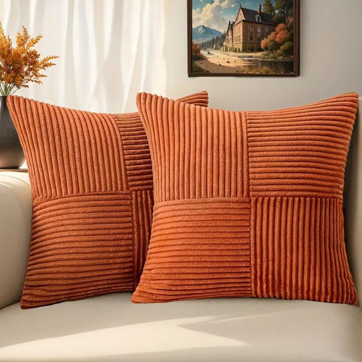 Vibrant textured corduroy decorative cover for throw pillows, a chic statement in home decor