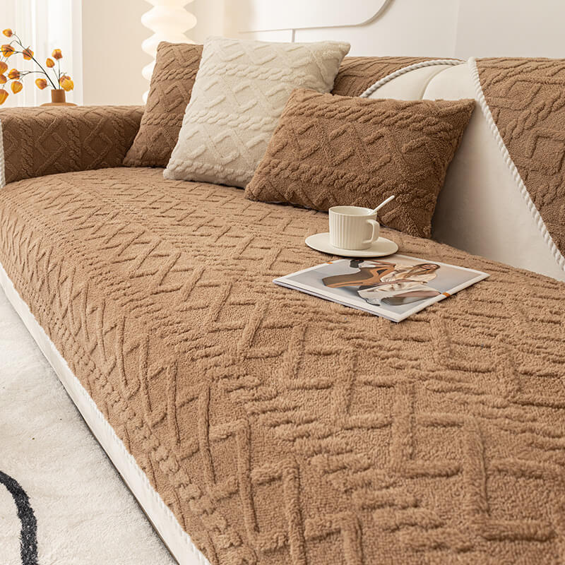 Soft, cozy, and durable sectional sofa cover with non-slip backing, designed for pet-friendly homes.