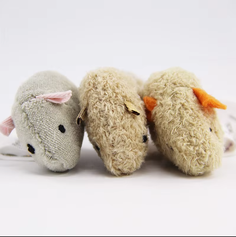 Pet supplies: a trio of durable plush mouse toys, great for interactive cat play and exercise