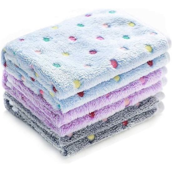 Three soft coral fleece pet blankets in a set, perfect for dogs, cats, or travel. Washable and cozy.
