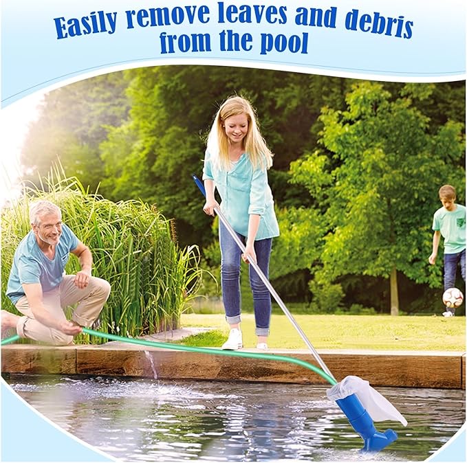 Operate manually: TIDYPOOL pool vacuum cleaner for thorough debris removal & pool maintenance without electricity.