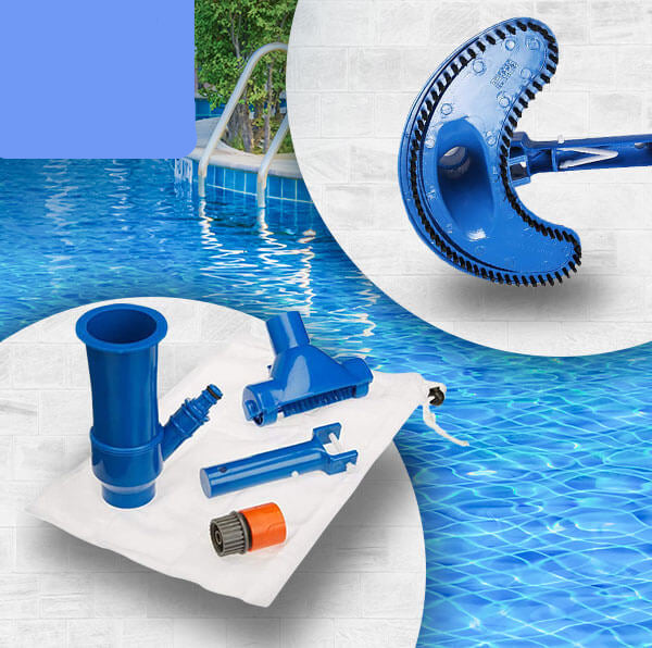 Manual pool vacuum cleaner. TIDYPOOL connects to garden hose for easy swimming pool & spa debris cleaning.