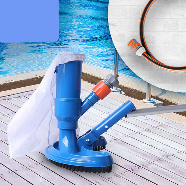 Effortless pool maintenance with TIDYPOOL manual spa & pool vacuum cleaner, removing debris from water.
