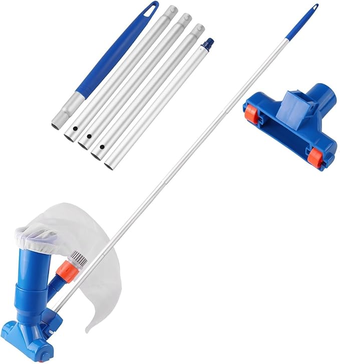 Easy-to-use TIDYPOOL manual pool vacuum cleaner. Cleans debris from spas & pools for sparkling water.