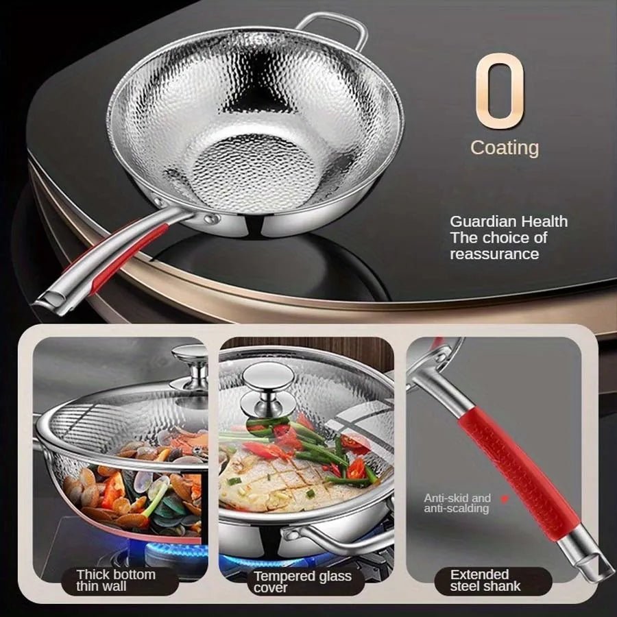 Premium titanium round bottom wok, induction-ready for chef-quality stir-frying. Nonstick & lightweight kitchenware.