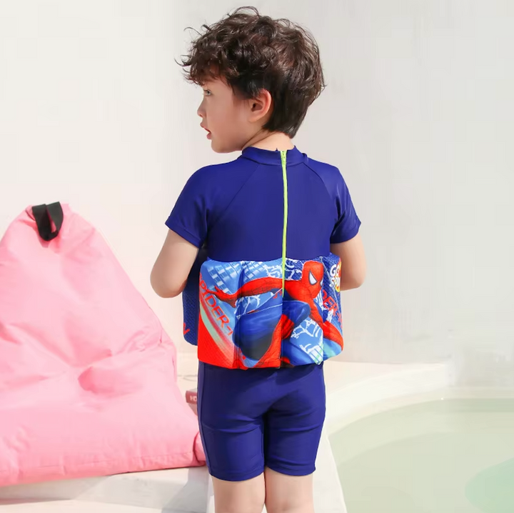 Boys' toddler float vest with SPF 50+ protection & integrated swim shorts.