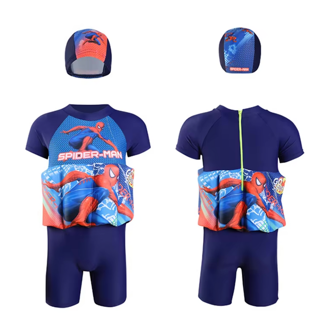 Girls' toddler swim vest with floatation, SPF 50+ UV protection & shorts.