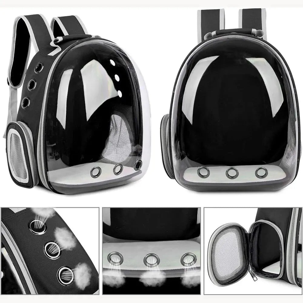 Unisex bubble pet backpack for small animals. Breathable & comfortable for outdoor adventures.