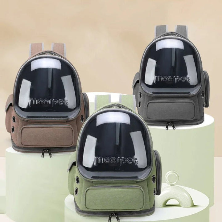 Breathable pet travel backpack for cats & dogs, made from durable oxford, comfortable & portable.