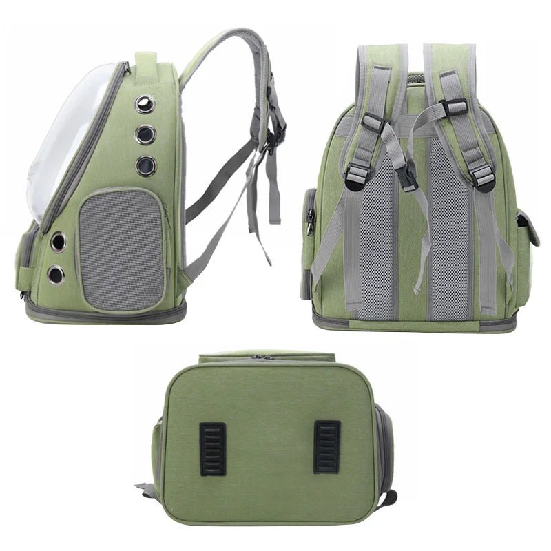 Pet travel accessory: breathable backpack carrier for cats and small dogs, convenient & portable.