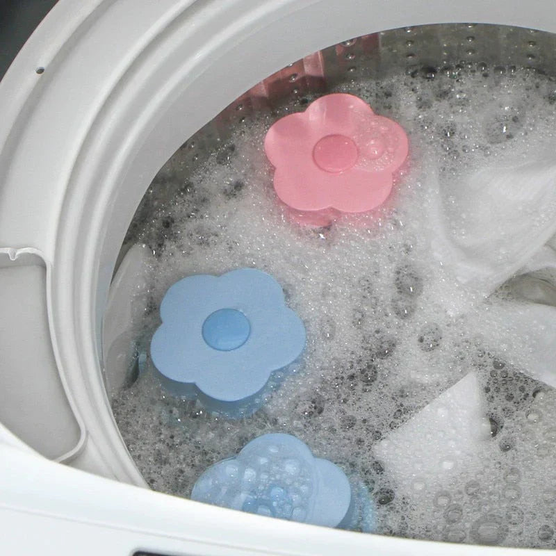 Set of two floating lint and hair catchers, a smart washing machine accessory for home