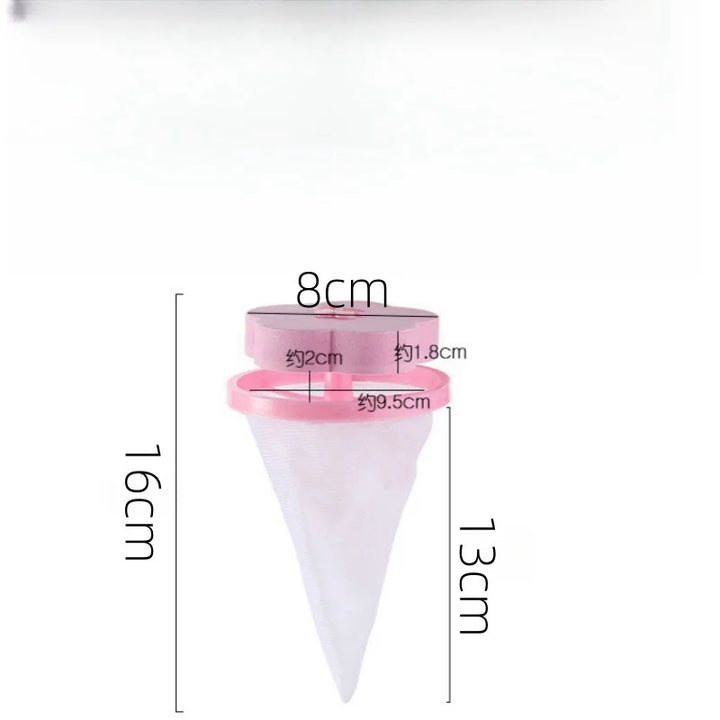 Floating lint catcher collecting pet hair and debris during a laundry cycle, eco-friendly solution