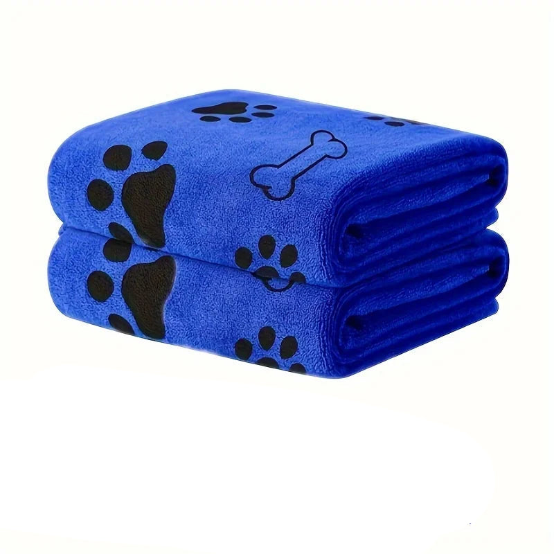 Soft, reusable pet drying towels, microfiber and highly absorbent, ideal for quick grooming after dog's bath.