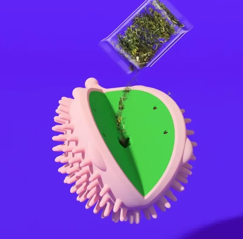 Interactive UFO catnip toy with a plush body and durable silicone accents, perfect for stimulating cat play.