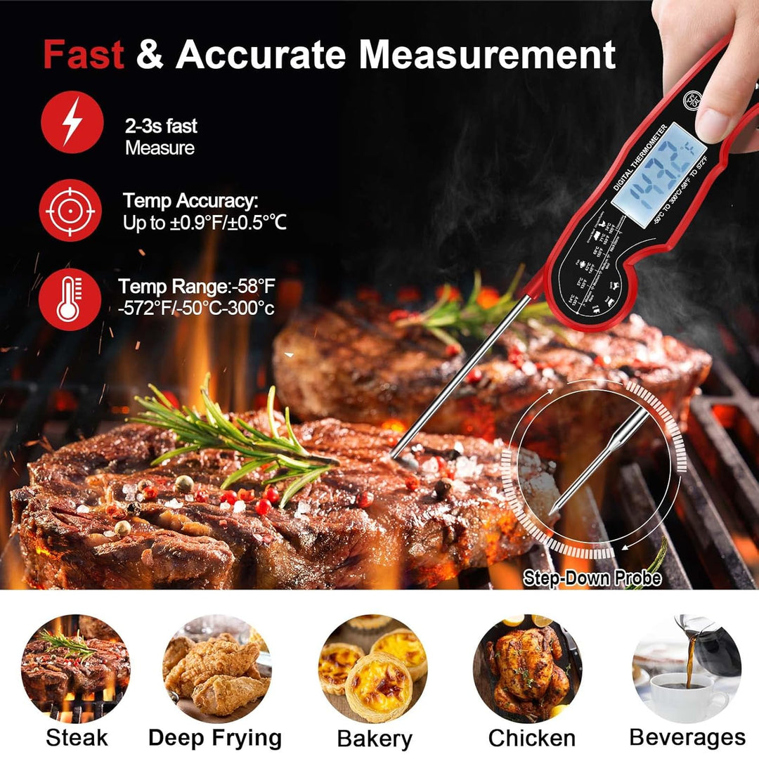 Kitchen digital meat thermometer for baking & roasting. Accurate, fast reading food probe for home cooks.