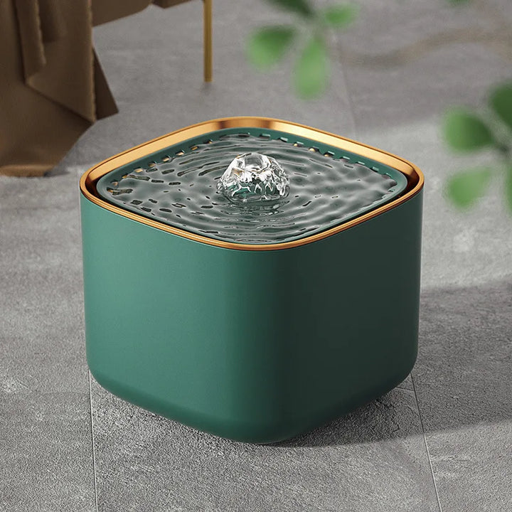 Ultra-quiet 3L automatic pet water fountain providing fresh, filtered water for dogs & cats. Easy clean design.