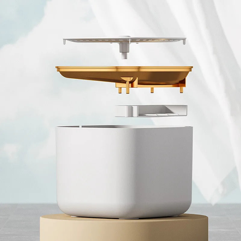 A cat drinks peacefully from the ultra-quiet 3L automatic pet water fountain, enjoying continuous filtered water.