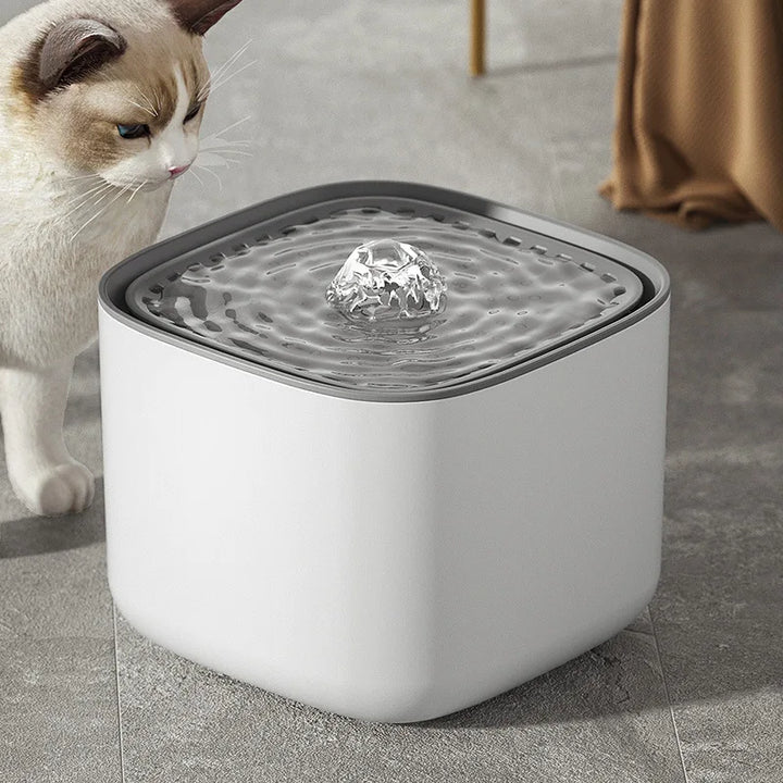 Two pets drinking from the 3L automatic pet water fountain, showing its large capacity for multi-pet homes.