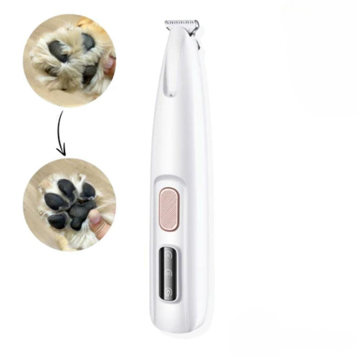 Ultra quiet pet trimmer with ceramic blades, LED light, and rechargeable, for anxiety-free dog and cat grooming.