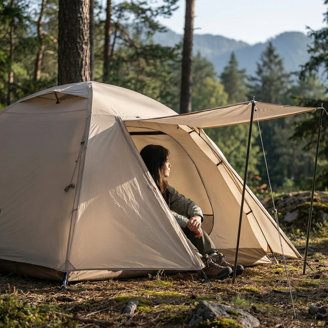 Ultralight 1-3 person backpacking tent for hiking. Portable 3 season outdoor shelter with waterproof design.