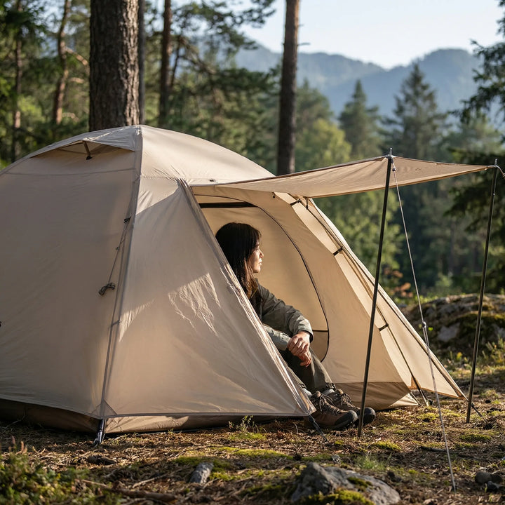 Ultralight 1-3 person backpacking tent for hiking. Portable 3 season outdoor shelter with waterproof design.