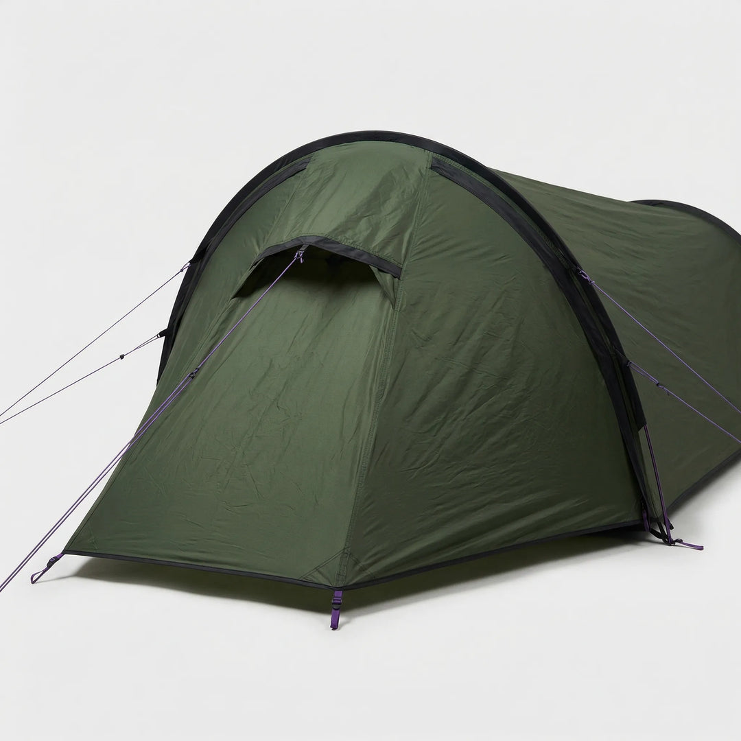 Packed ultralight 1-person bivy tent, compact and portable for backpacking, hiking, and solo outdoor trips.