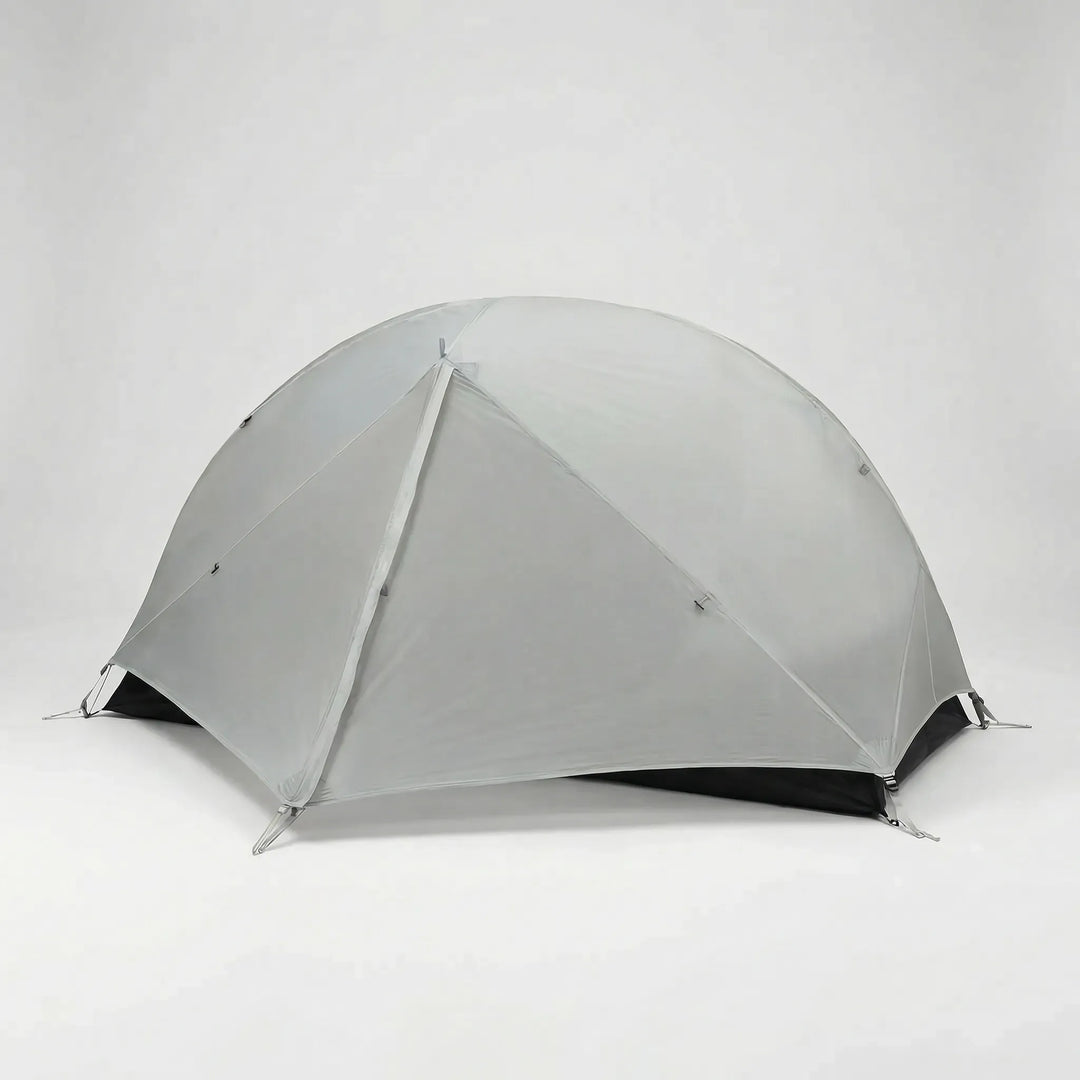 Durable, lightweight fabric on a 1-person ultralight backpacking tent, designed for 4-season outdoor shelter.