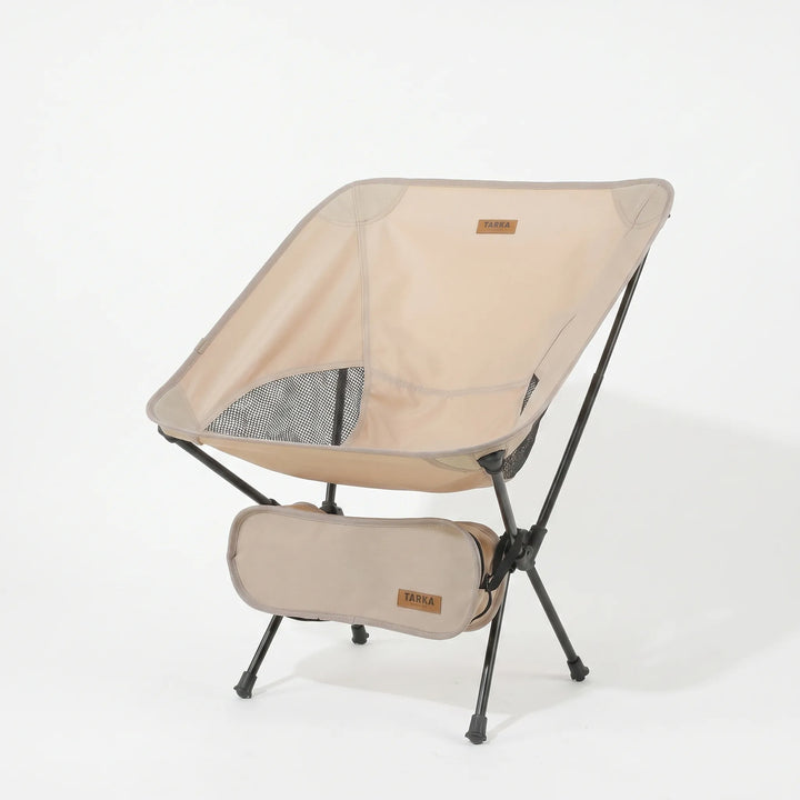 Durable mesh folding chair for outdoor seating. Perfect ultralight travel chair for beach, picnic, or hiking gear.