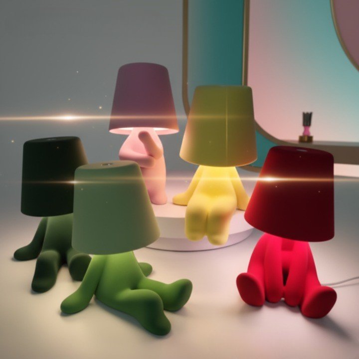 Rechargeable human shape LED desk lamp, an artistic & modern light for creative workspaces & contemporary decor.